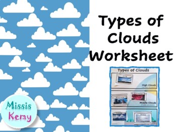 Preview of Types of clouds Worksheet