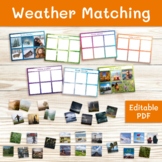 Types of weather sorting game. Climate learning for presch