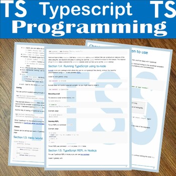Preview of Typescript complete Curriculum For Programming and Computer Science