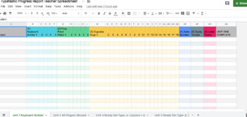 Preview of Typetastic Units 1-3 Recording Spreadsheet- Teacher Form