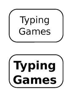 Preview of Typing Games Link/Instruction Cards - Display