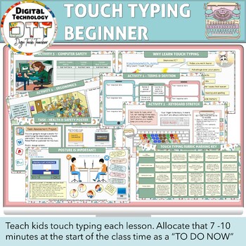 Preview of Typing Keyboarding Beginner Teacher Student Lesson PowerPoint Template 1