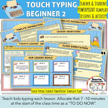 Preview of Typing Keyboarding Beginner Teacher Student Lesson PowerPoint Template 2