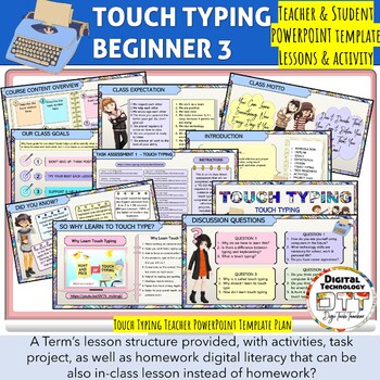 Preview of Typing Keyboarding Beginner Teacher Student Lesson PowerPoint Template 3