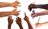 Stock Photo Bundle Typing, Pointing, Holding Pencil, Glue 