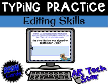 Preview of Typing Practice - Editing Capitalization & Punctuation Boom Cards