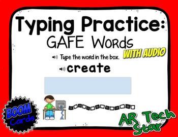 Preview of Typing Practice: GAFE Words Boom Cards with AUDIO - Distance Learning