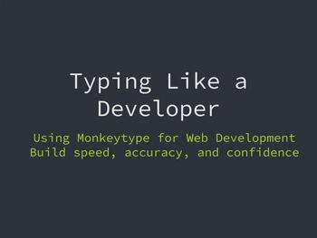 Preview of Typing Practice for Coding Using Monkeytype, HTML CSS JavaScript, Free Setup Kit