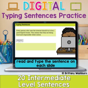 Preview of Typing Sentences ⌨️ Intermediate Keyboarding Practice Activity