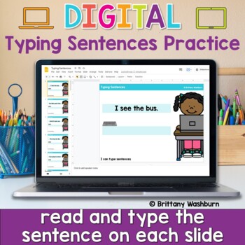 Preview of Typing Sentences ⌨️ Keyboarding Practice Activity in Google Slides