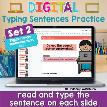 Preview of Typing Sentences Keyboarding Practice Activity ⌨️ Set 2
