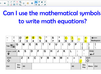 Preview of Typing Skills- Math Symbols