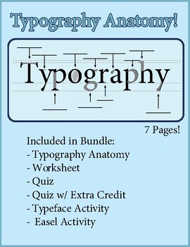 Preview of Typography Anatomy Bundle with Easel Activity