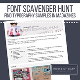 Typography Magazine Scavenger Hunt Graphic Design Activity