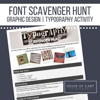 Preview of Typography Scavenger Hunt Graphic Design Activity