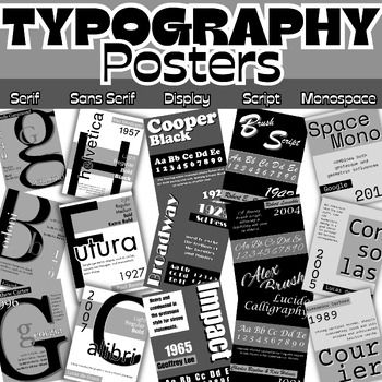 Preview of Typography Typeface Posters, Web Design Posters, Graphic Design Posters