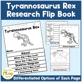Preview of Tyrannosaurus Rex Report | Dinosaur Research Project | T-Rex Flip Book