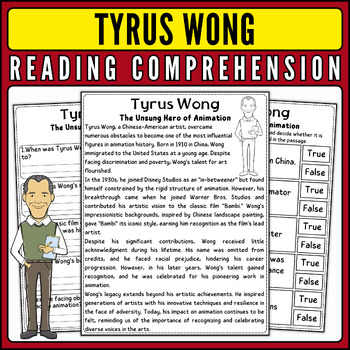 Preview of Tyrus Wong Nonfiction Reading Passage & Quiz for AAPI Heritage Month