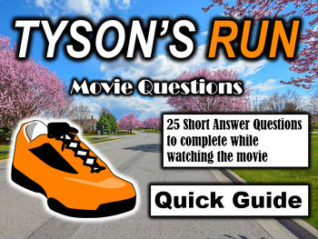 Preview of Tyson's Run (2022) - 25 Movie Questions with Answer Key (Quick Guide)