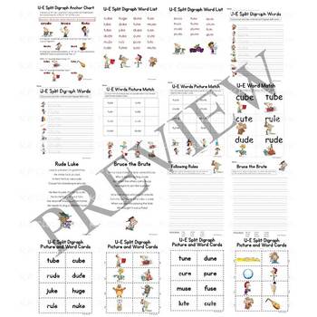 u e split digraph activity packet and worksheets by kp