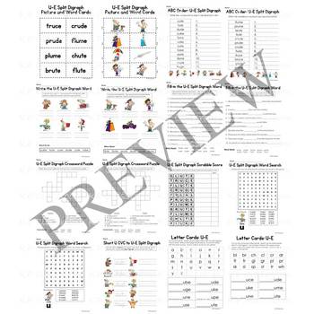 u e split digraph activity packet and worksheets by kp classroom