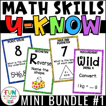Preview of Math Games Mini U-Know Bundle 1 | Math Test Prep Review Games