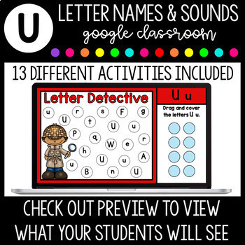 U-Letter of the Week-Interactive Digital Google Classroom-Distance Learning