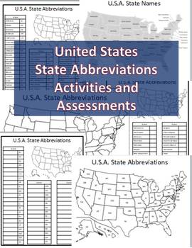 Preview of State Abbreviations Activities & Assessments State Abbreviations List & Practice