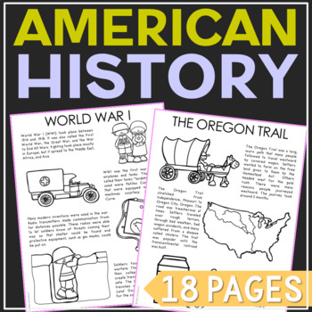 United States American History Coloring Pages Social Studies Unit Study