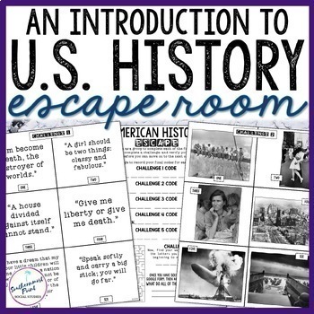 Preview of U.S. American History Escape Room