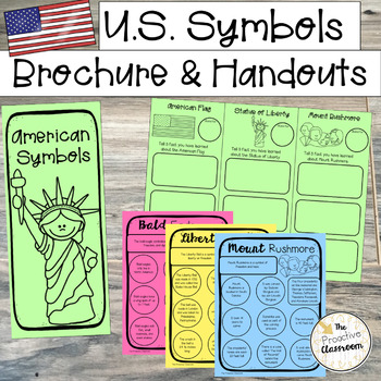 Preview of U.S. (American) Symbols Brochure, Handouts, Learning Book Worksheet Activities