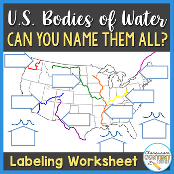 Preview of U.S. Bodies of Water Map