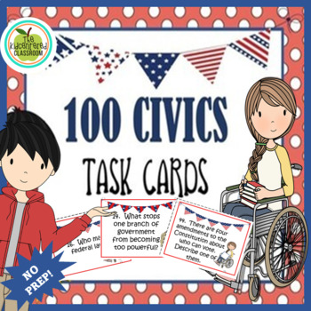 Preview of U.S. Civics and Government Review Task Cards