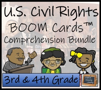 Preview of U.S. Civil Rights BOOM Cards™ Comprehension Activity Bundle 3rd & 4th Grade