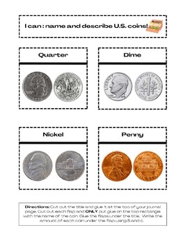 Preview of U.S. Coins Interactive Math Journal Resource