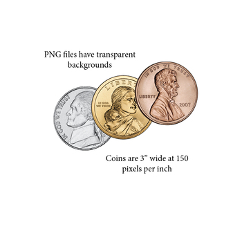 U.S. Coins Moveable Clip Art for Paperless Resources by Sallie Borrink