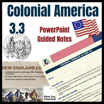 Preview of U.S. Colonies and ACTS  | Colonial America Guided Notes PowerPoint