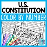 U.S. Constitution Color by Number - Reading Comprehension 