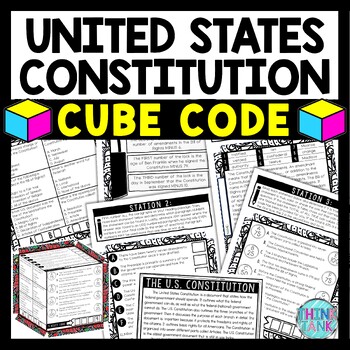 Preview of U.S. Constitution Cube Stations - Reading Comprehension Activity