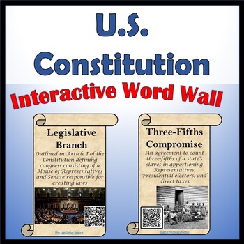 Preview of U.S. Constitution Interactive Word Wall