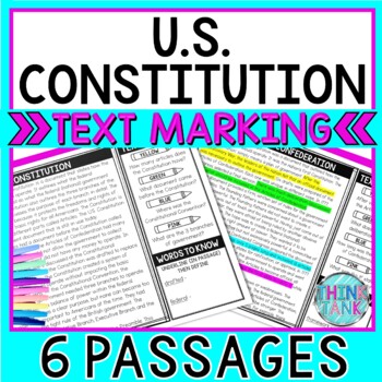 Preview of U.S. Constitution Reading Passages and Text Marking