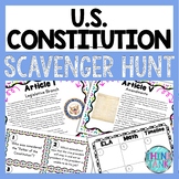 U.S. Constitution Scavenger Hunt - Task Cards - Reading Co