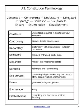 Founding Documents Copywork: U.S. Constitution