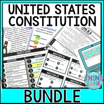 Preview of U.S. Constitution Unit Bundle - Escape Room, Reading Comprehension, Task Cards