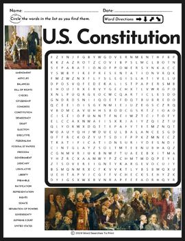 Preview of U.S. Constitution Word Search Puzzle