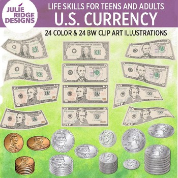 Preview of U.S Currency Clip Art Illustrations