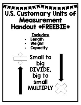 Preview of U.S. Customary Units of Measurement Handout