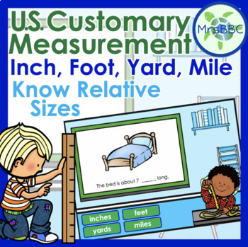 Preview of U.S. Customary Measurements, Units of Length Digital Boom Cards™