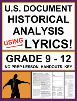Preview of U.S. Document Analysis & Rhetoric with Music Lyrics | Printable & Digital
