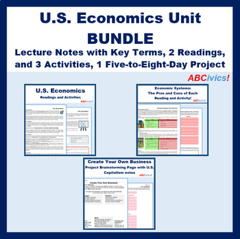 Preview of U.S. Economy Unit BUNDLE: ABCivics!